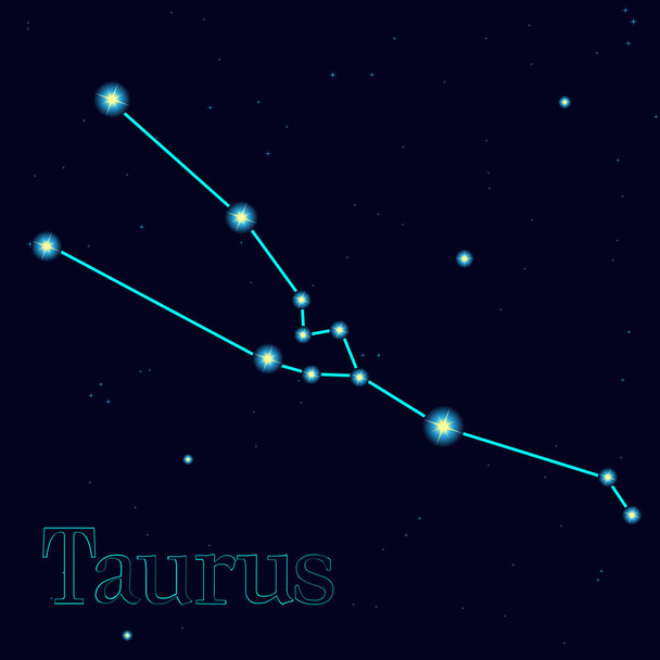 Векторное звездное небо с тавром созвездия  - Вектор,изображение