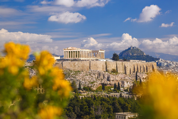 Akropol ze świątynią Partenon w Atenach, Grecja - Zdjęcie, obraz