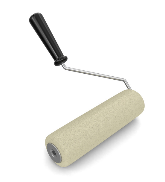 Paint roller (clipping path included) - Foto, afbeelding