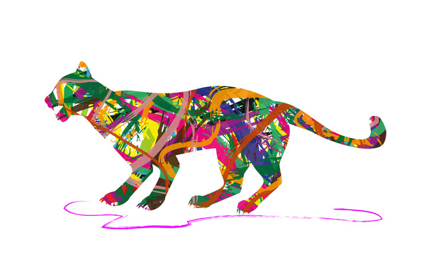 abstrakte Panther-Silhouette - Vektor, Bild