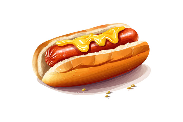 Franse hotdog. Ontwerp van vectorillustraties. - Vector, afbeelding