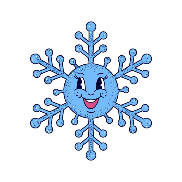 Cartoon Winter Schneeflocke auf weißem Hintergrund. - Vektor, Bild