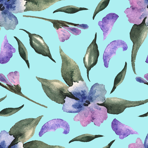 Pattern with blue flowers - Vector, Image
