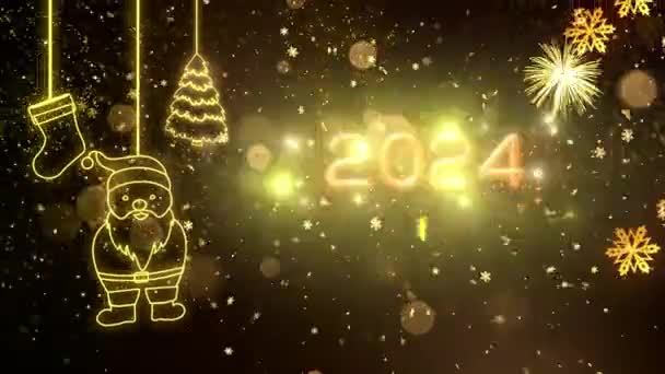 2024 Happy New Year Themed Background Animation, High Quality New Year Animation for Holiday Seasons, High Quality Happy New Year Intro Animation for Year 2024 - Πλάνα, βίντεο