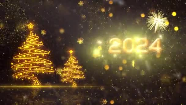 2024 Hyvää uutta vuotta Teema Taustaa Animaatio, Laadukas Uusi vuosi Animaatio Loma Seasons, Korkealaatuinen Hyvää uutta vuotta Intro Animaatio vuodelle 2024 - Materiaali, video