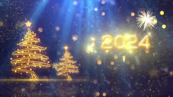 2024 Happy New Year Themed Background Animation, High Quality New Year Animation for Holiday Seasons, High Quality Happy New Year Intro Animation for Year 2024 - Πλάνα, βίντεο