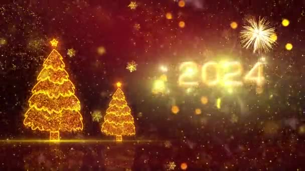 2024 Frohes Neues Jahr Themen-Hintergrundanimation, Hochwertige Neujahrs-Animation für Feiertage, Hohe Qualität Frohes Neues Jahr Intro-Animation für das Jahr 2024 - Filmmaterial, Video
