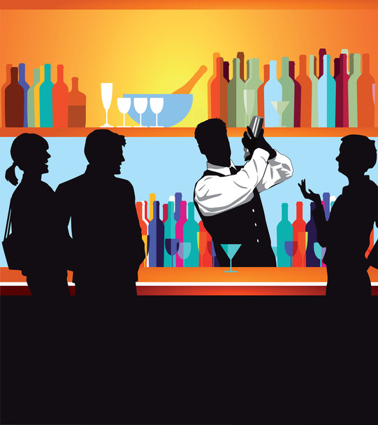 People at the bar - Vector, Image