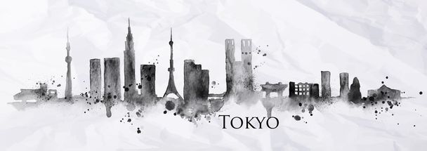 Silueta tinta Tokio
 - Vector, imagen