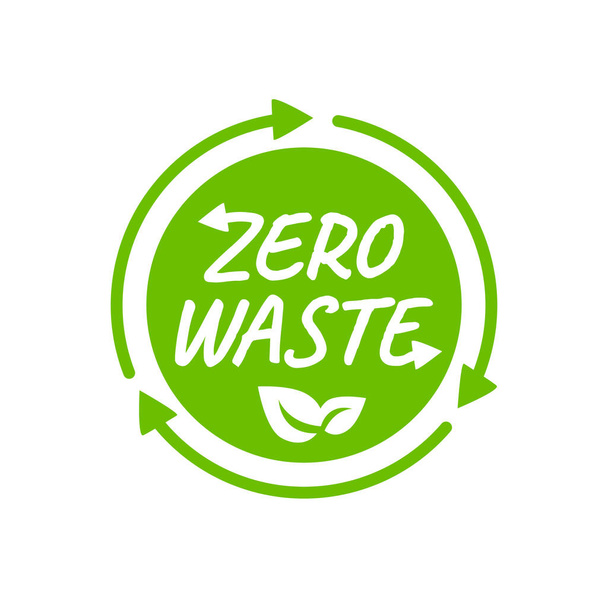 zero waste logo icon emblem sticker design vector illustration - Vector, Image