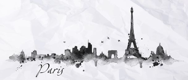 Sziluettjét tinta Párizs - Vektor, kép