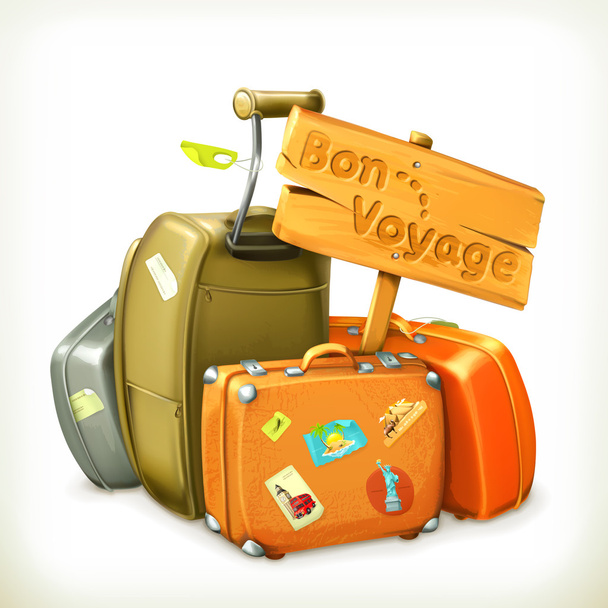 Bon voyage, travel icon, vector illustration - Vektori, kuva