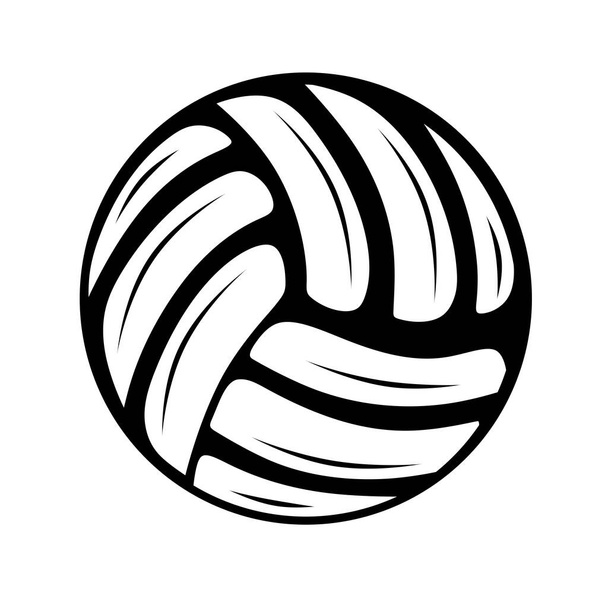 Μαύρη μπάλα βόλεϊ, το λογότυπο της μπάλας απομονώθηκε. Αθλητικός εξοπλισμός για να παίζετε με τα χέρια. - Φωτογραφία, εικόνα