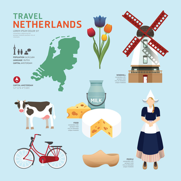 Alankomaat Travel Concept
. - Vektori, kuva