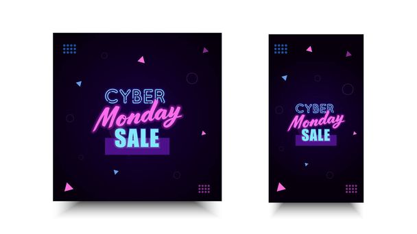 Cyber Monday Sale. Special offer vector design for promotion, poster, background, banner - Vector, Image