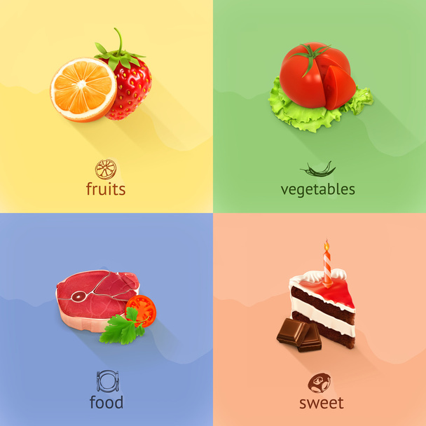 Food concepts set - Vector, Image
