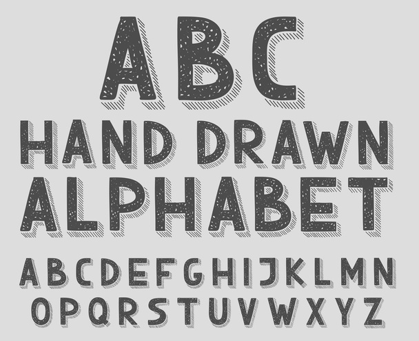 Hand drawn doodle sketch abc alphabet letters, vector illustration. - Vector, Image