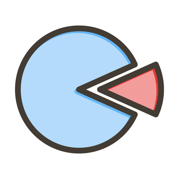 Пирог графический вектор Толстая линия заполненные цвета значок для личного и коммерческого использования - Вектор,изображение