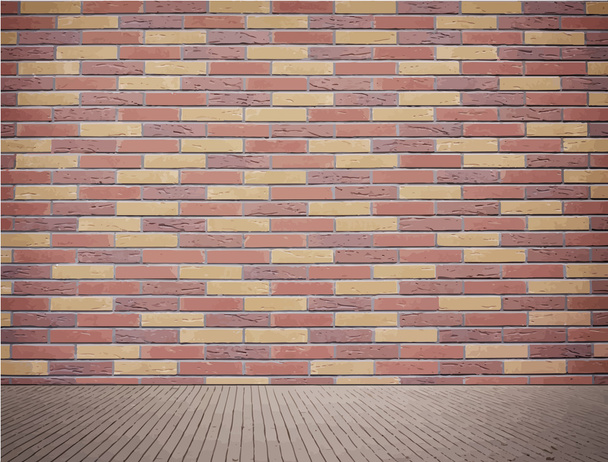 Textura de pared de ladrillo marrón claro con acera
. - Vector, imagen