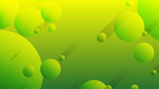 Fondo gráfico de degradado de círculo abstracto verde y amarillo para diseño de plantilla de pancarta de folleto - Vector, Imagen