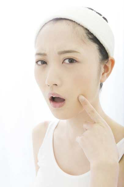 beautiful asian woman doing skin care routine - 写真・画像