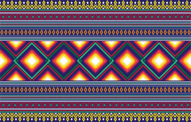 Ikat geometric folklore ornament with diamonds. Tribal ethnic vector texture. Seamless striped pattern in Aztec style. Folk embroidery. Indian, Scandinavian, Gypsy, Mexican, African rug. - Vector, Image