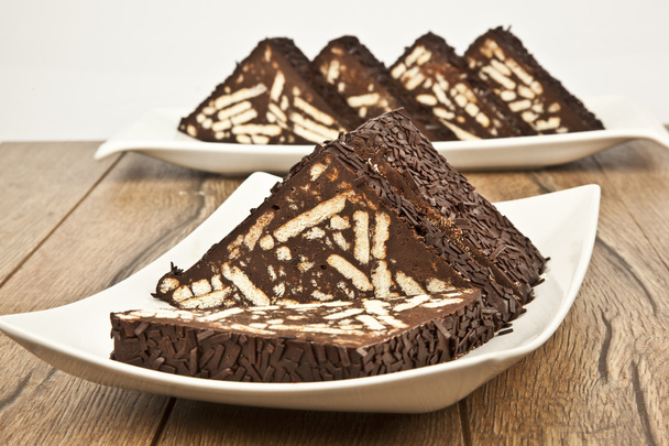Mosaico de chocolate y pastel de galletas
 - Foto, Imagen