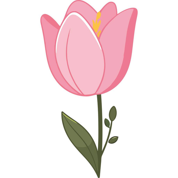 belleza tulipán flor naturaleza icono aislado - Vector, Imagen