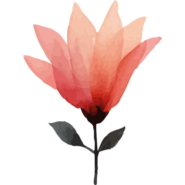 červená květina a listy zahrada příroda ikona izolované - Vektor, obrázek