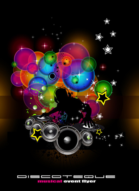 Music Event Background with DJ shape - Vector, Image
