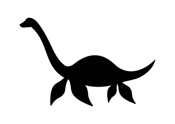 Elasmosaurus Dinosaurus Silueta Vektor Izolovaný na bílém pozadí - Vektor, obrázek