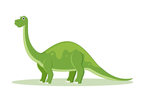 Εικονογράφηση φορέα χαρακτήρα κινουμένων σχεδίων Brontosaurus Dinosaur - Διάνυσμα, εικόνα