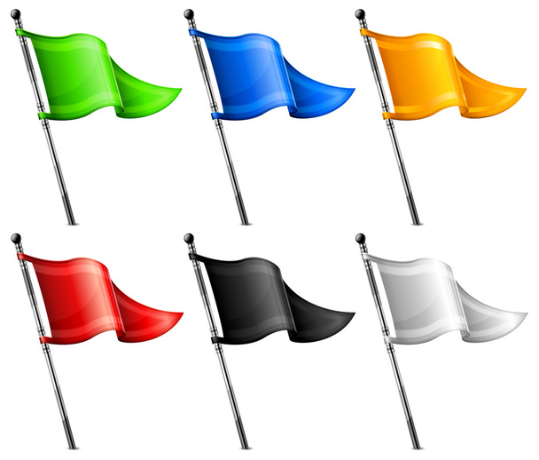 Set of triangle flags - Vector, Image