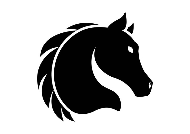 Horse head silhouette vector illustration isolated on white background - Vector, Image