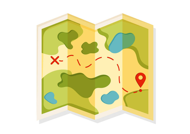 Туристична карта району для навігаційної орієнтації Векторні ілюстрації - Вектор, зображення