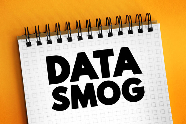 Data Smog - переважна кількість даних та інформації, отриманих за допомогою пошуку в Інтернеті, текстового концептуального фону
 - Фото, зображення