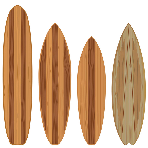 Surfbretter aus Holz - Vektor, Bild