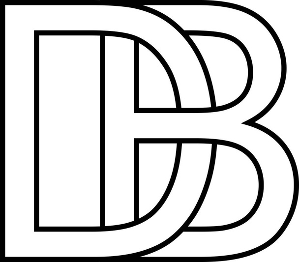 Logó jel db bd ikon jel átlapolt betűk d b - Fotó, kép