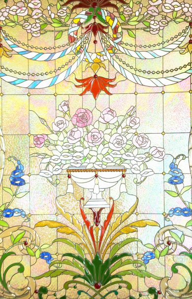 Gebrandschilderd glas detail - Stock beeld - Foto, afbeelding