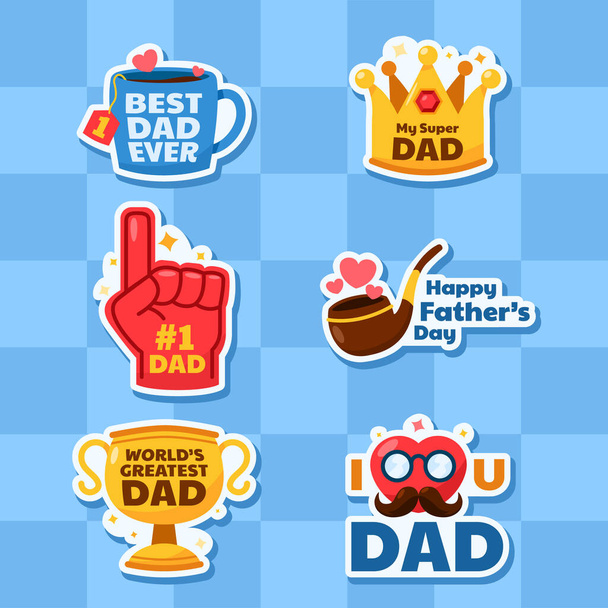 Father's day greetings message vector sicker design. - Vector, Image