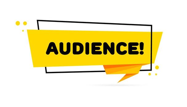 Panneau d'audience Avis d'audience plat, jaune. Icône vectorielle - Vecteur, image