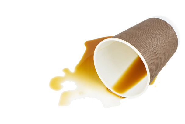 Порожня пластикова чашка кави ізольована на білому тлі
 - Фото, зображення