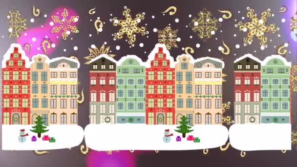 Renkli unsurlarla hareketli arka plan görüntüleri. Yeni yıl görüntüleri. Noel 'de dekore edilmiş inanılmaz peri evi.. - Video, Çekim