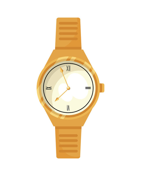 золотий годинник розкішна ікона ізольована - Вектор, зображення