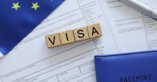 Заява на отримання шенгенської візи та паспорта. Документ для подання заявки на в'їзд до Європейського Союзу - Кадри, відео