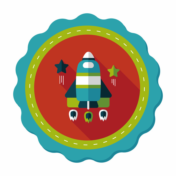 Space rocket flat icon with long shadow,eps10 - Vector, Image