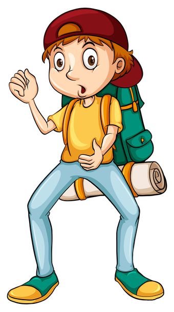 Man carrying a backpack - Vector, Image