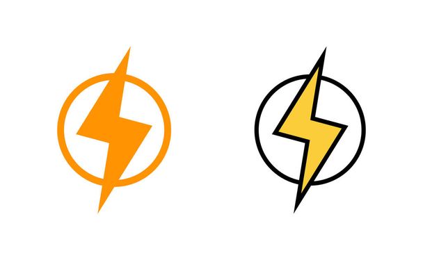 Web ve mobil uygulama için şimşek simgesi ayarlandı. Elektrik işareti ve sembol. Güç simgesi. enerji işareti - Vektör, Görsel