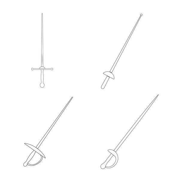 espada de esgrima icono vector ilustración diseño - Vector, Imagen