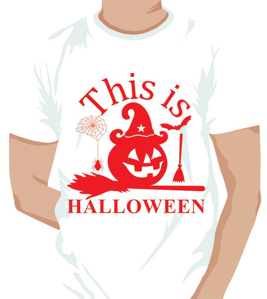 Счастливый Хэллоуин - вектор дизайна футболок - Вектор,изображение